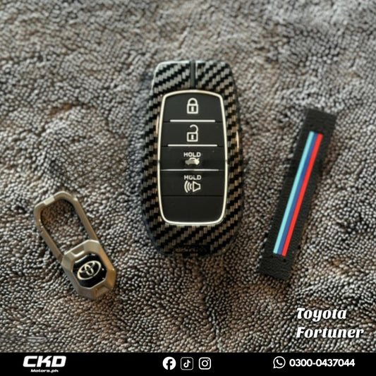 Carbon Fiber key cover For Toyota Fortuner 2016-2025