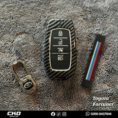 Carbon Fiber key cover For Toyota Fortuner 2016-2025
