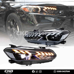 Honda Civic 11 Gen Audi E Tron Style Head Light | 2022-24