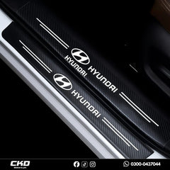 Carbon Fiber Sill Plate Sticker For Hyundai Tucson HEV 2025 – 4PCS Premium Door Entry Protection