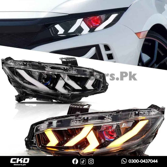 Honda Civic X Lamborghini Style Head Light | 2016-21