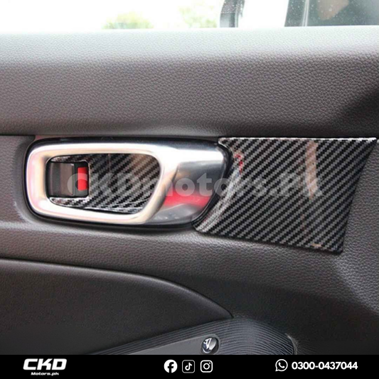 Honda Civic 2022-24 Carbon Fiber Inner Door Handle Bowl Trims