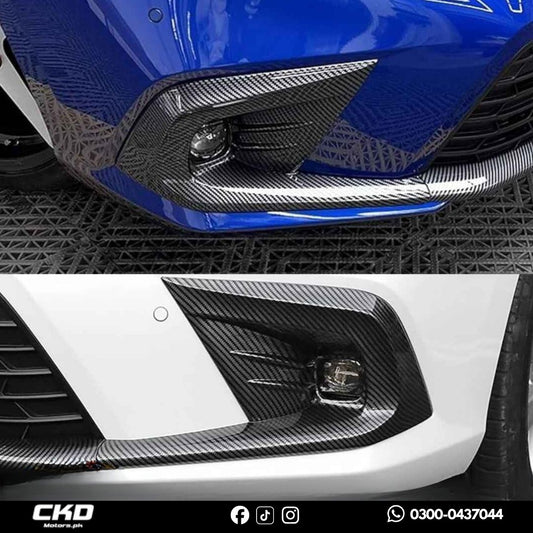 Honda Civic 2022-24 11 Gen Carbon Fiber Fog Lamps Cover 3pcs