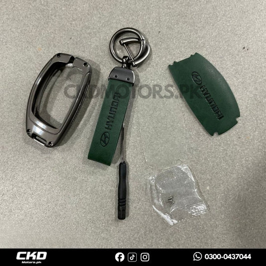 Leather Key Cover for Hyundai Elantra 2021-2024