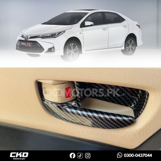 Toyota Corolla Inner Door Handle Carbon Fiber Trim | 2015-24