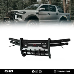 JAC T9 Hunter Front Bumper Safe Guard ( Double Pipe with Fog Lamps) - 2024–2025