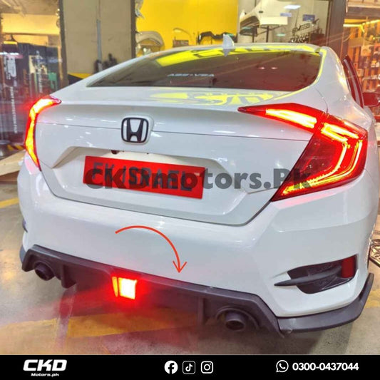 Honda Civic Back Diffuser Mat Black With LED | 2016-21