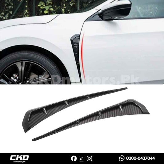 Universal Front Fender Carbon Fiber Trims Pair