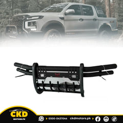 JAC T9 Hunter Front Bumper Safe Guard ( Double Pipe with Fog Lamps) - 2024–2026