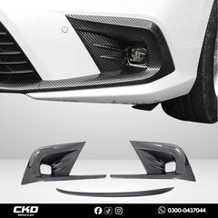 Honda Civic 2022-24 11 Gen Carbon Fiber Fog Lamps Cover 3pcs