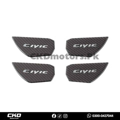 Honda Civic X Inner Door Handle Bowl Carbon Fiber Trims | 2016-21