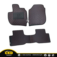 7D Floor Mats  for Honda City 2009-2020 (RED TEXTURE)