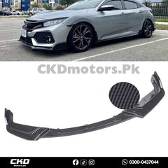 Honda Civic X 2016-21 Front Spikes Style Carbon Fiber Splitter