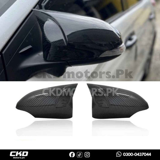 Toyota Yaris 2020-24 Carbon Fiber Batman Style Side Mirror Covers