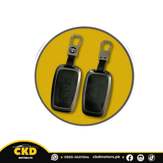 Leather Metal Key Cover For Toyota Cross 2022-2025
