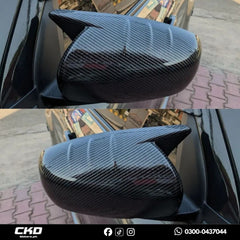 Batman Carbon Fiber Mirror Covers for New Suzuki Swift – Aggressive Sporty Look