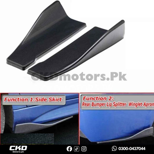 Universal Carbon Fiber Back Splitters/Canards Pair