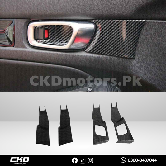 Honda Civic 2022-24 Carbon Fiber Inner Door Handle Bowl Trims