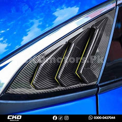 Honda Civic 2022-24 Carbon Fiber Quarter Louver Glass Trims