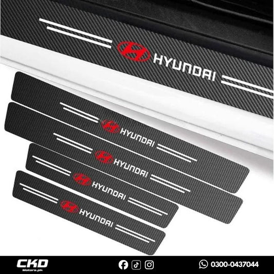 Carbon Fiber Sill Plate Sticker For Hyundai Tucson HEV 2025 – 4PCS Premium Door Entry Protection