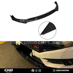 Honda Civic X 2016-2021 Spikes Style Glossy Black Front Splitter/Canard