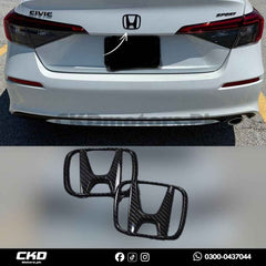Honda Civic 2022-24 11 Gen Carbon Fiber Front Back Logo