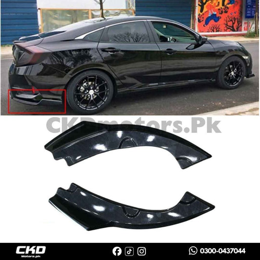Honda Civic X 2016-21 Carbon Fiber Back Splitter/Canard Pair