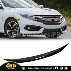 Honda Civic X 2016-21 Carbon Fiber Bonnet/Hood Front Small Trim