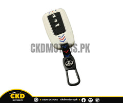 Carbon Fiber Style Plastic Key Cover for Toyota Yaris 2020-2024
