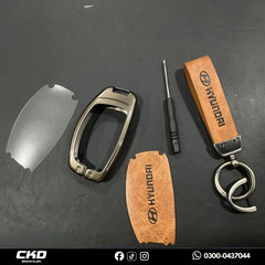 Metal Leather Key Cover for Hyundai Elantra 2024-2025