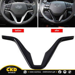 Hyundai Tucson Steering Wheel Carbon Fiber V Trim | 2020-24