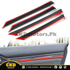 Honda Civic X Door Red And Carbon Fiber Trims | 2016-21