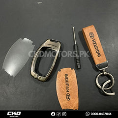 Leather Key Cover for Hyundai Elantra 2021-2024