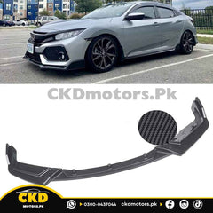 Honda Civic X 2016-21 Front Spikes Style Carbon Fiber Splitter