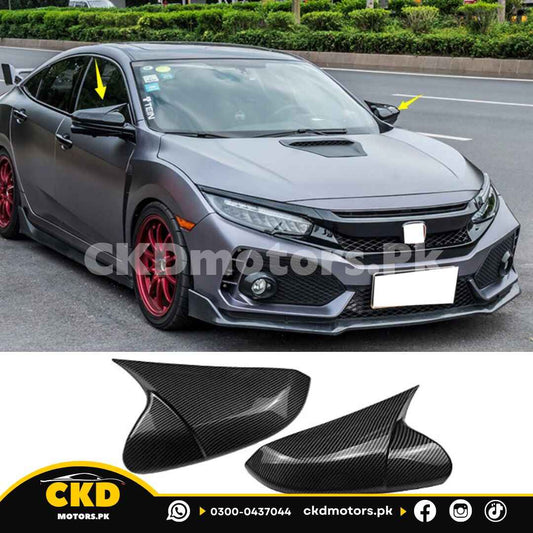 Honda Civic X 2016-2021 Carbon Fiber Batman Style Door Mirror Covers