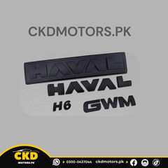 Haval H6 Matte Black Monogram Emblem Logo– Premium Car Badge for a Sporty Look