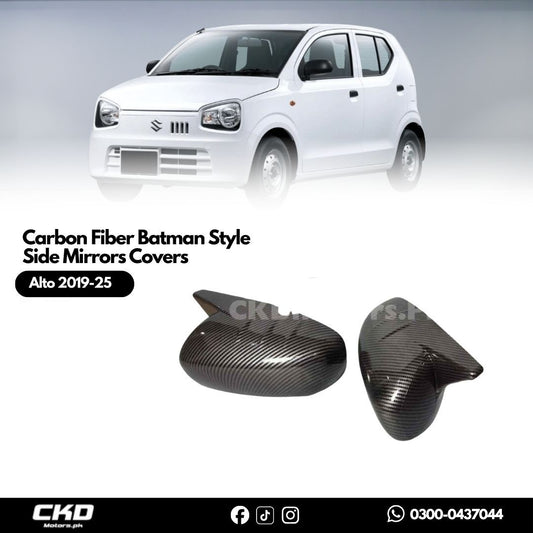 Suzuki Alto 2019-24 Carbon Fiber Batman Style Side Mirrors Covers