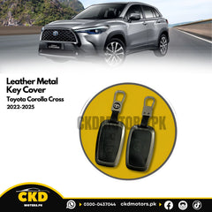 Leather Metal Key Cover For Toyota Cross 2022-2025